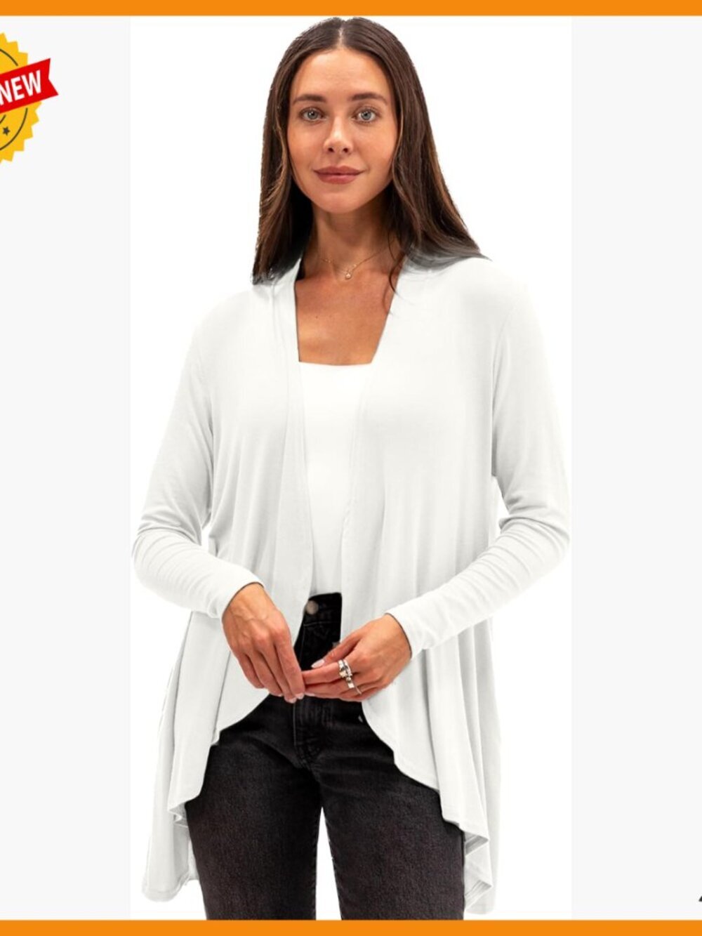 Lightweight Eco Cashmere Cardigan Sweater with Pockets Open Front